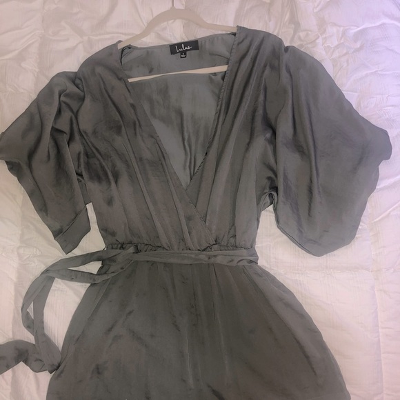 Lulus green silky romper - Picture 4 of 4